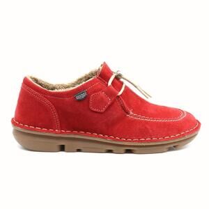 NEW ONFOOT zen faux fur sneaker in moccasin red